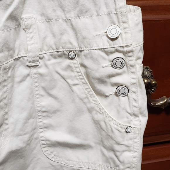 Juniors No Boundaries White Shortall Overall Shorts - Picture 6 of 6